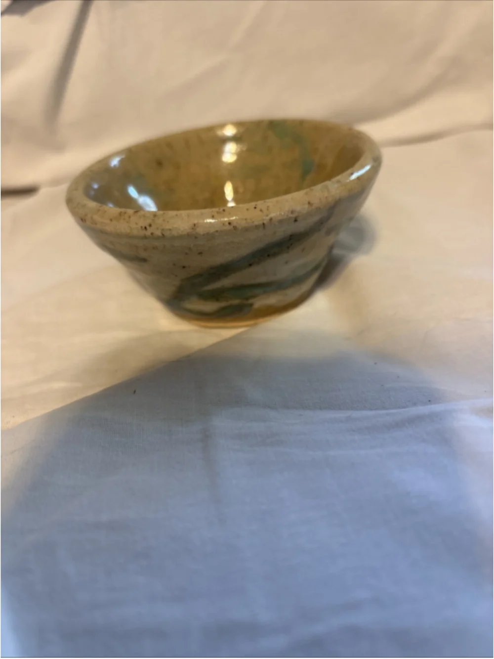 Japanese Pottery Tea Bowl Hand-painted Nara-e-motif On Red Clay 1064
